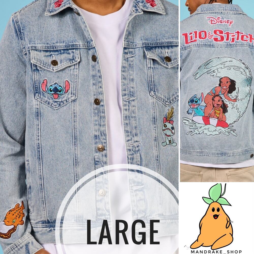 NWT Disney x Cakeworthy Lilo & Stitch Embroidered Denim Jacket